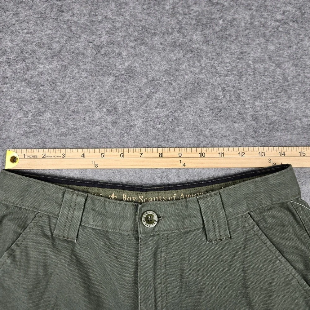 Boy Scouts of America Youth Canvas Shorts Size‎ 18 Uniform Green Fits 28 x 9 BSA